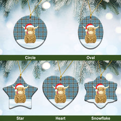 Clan Thomson Blue Tartan Christmas Ceramic Ornament Highland Cows Style KP25 Thomson Blue Tartan Tartan Ornament   