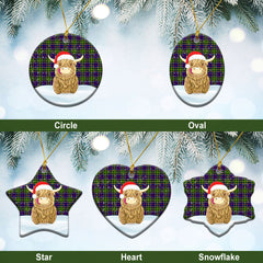 Clan Whitefoord Tartan Christmas Ceramic Ornament Highland Cows Style RY75 Whitefoord Tartan Tartan Ornament   