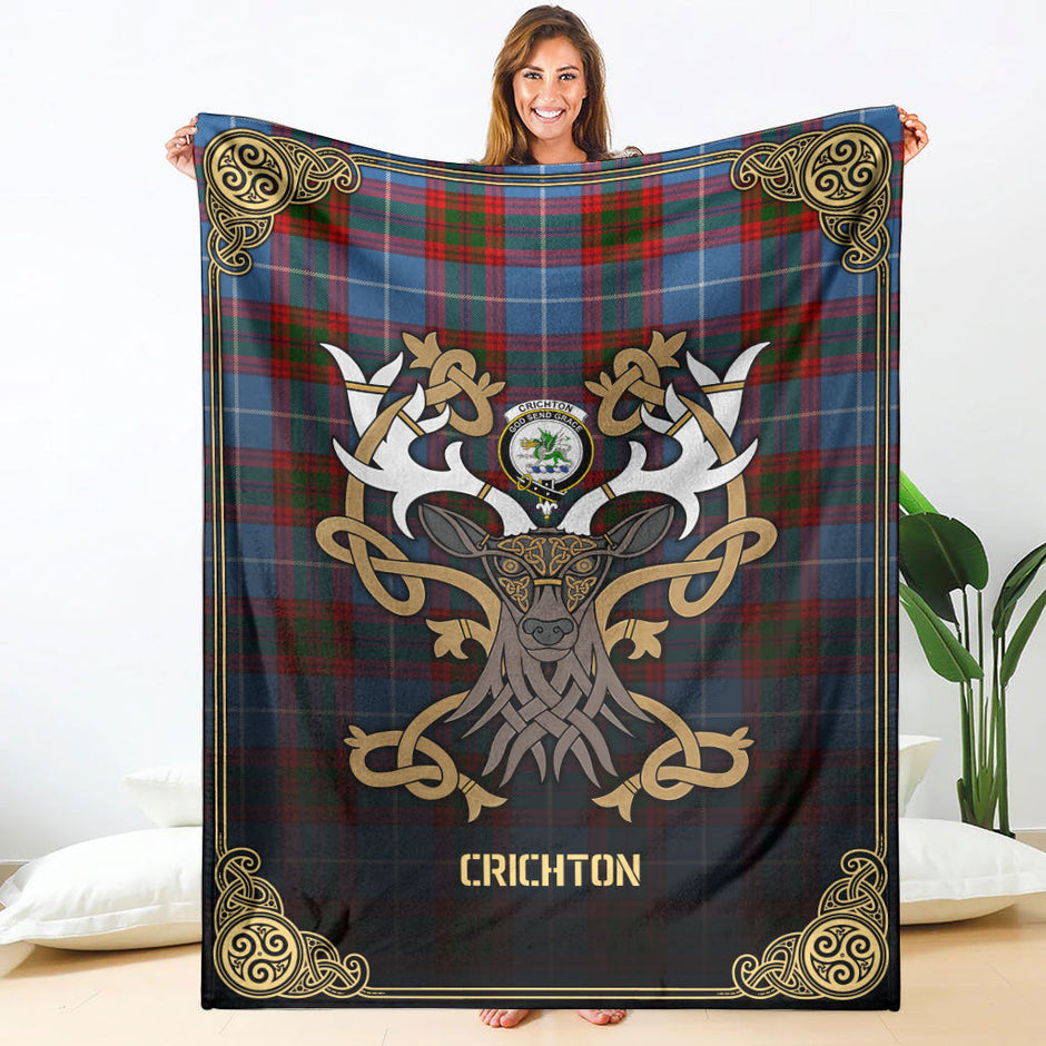 Tartanforlife Crichton Clan Badge Tartan store Blanket