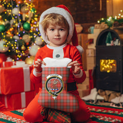 Clan Fraser (of Lovat) Weathered Tartan Crest Christmas Stocking AF77 Fraser (of Lovat) Weathered Tartan Tartan Stocking   