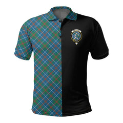 Clan MacHardy Ancient Tartan Polo Shirt Half of Me - Cross Style QR57 MacHardy Ancient Tartan Tartan Polo   