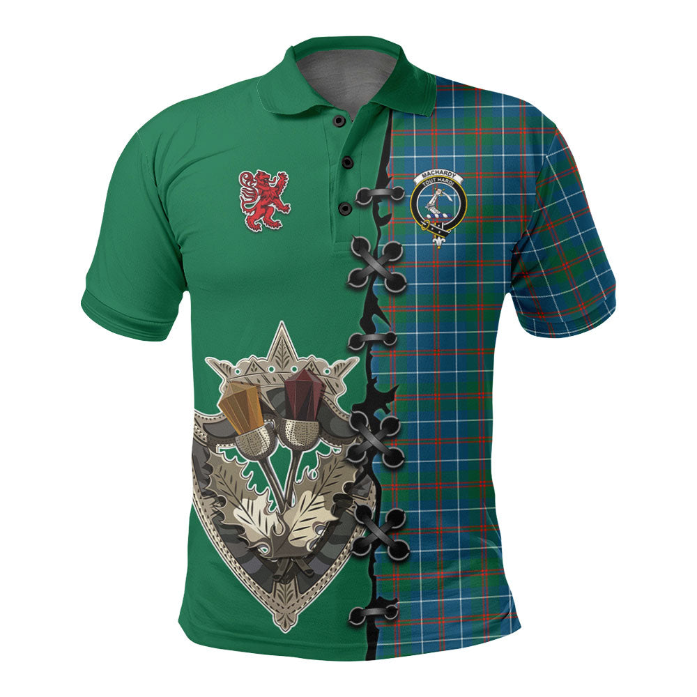 Clan MacHardy Ancient Tartan Polo Shirt - Lion Rampant And Celtic Thistle Style OJ83 MacHardy Ancient Tartan Tartan Polo   