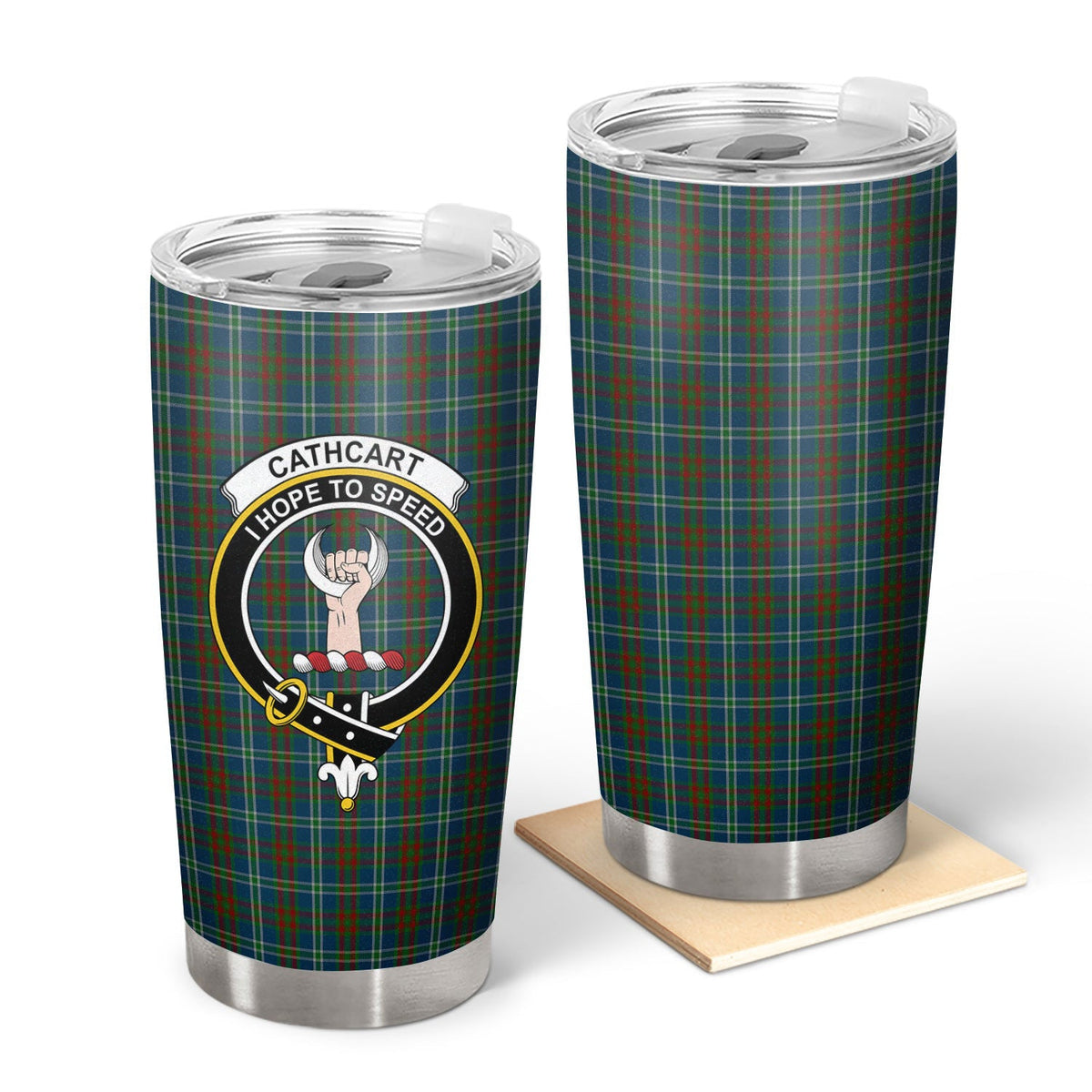 Clan Cathcart Tartan Crest Tumbler UP85 Clan Cathcart Tartan Today   