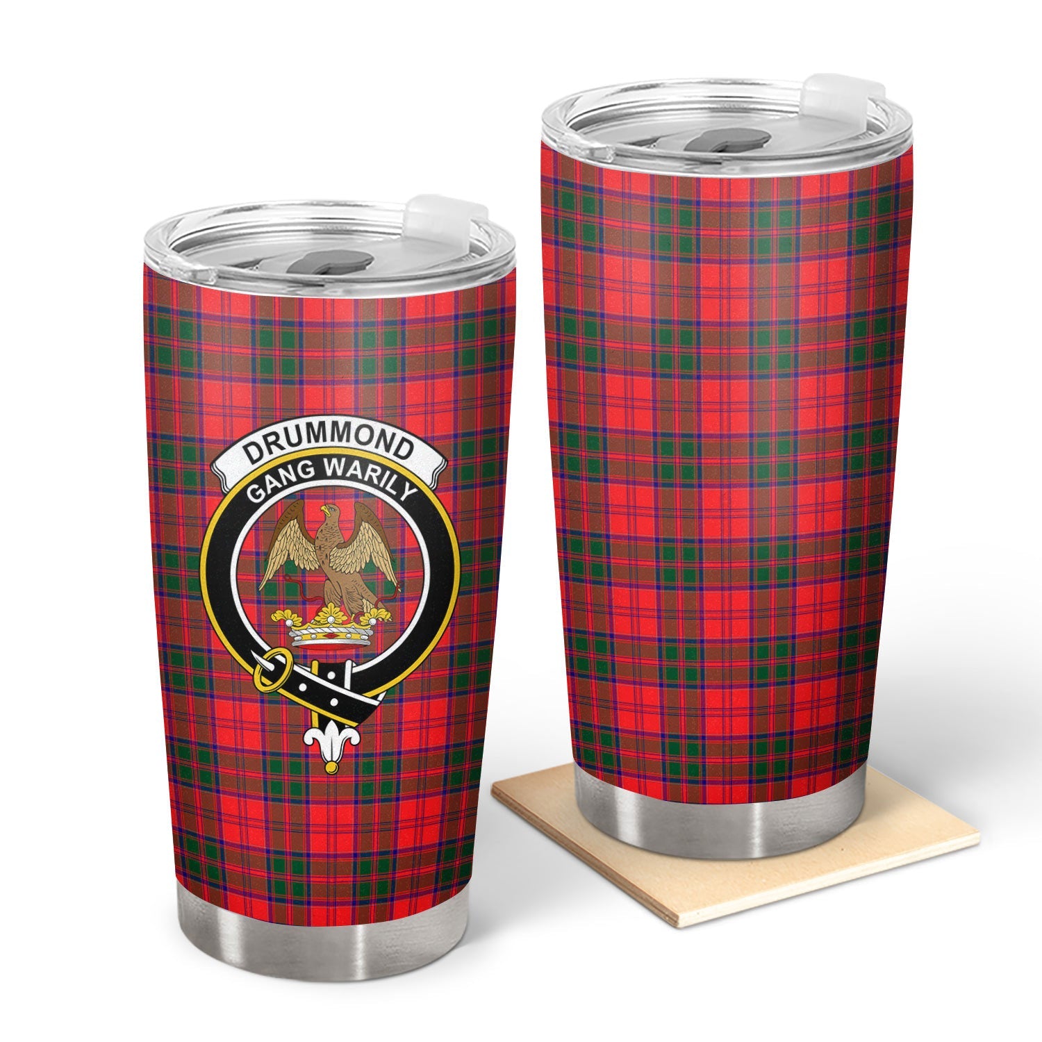 Clan Drummond Modern Tartan Crest Tumbler UX26 Clan Drummond Tartan Today   