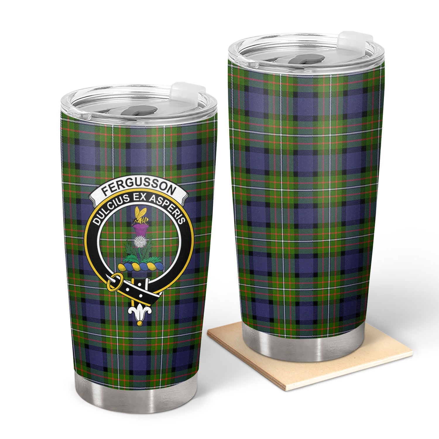 Clan Fergusson Modern Tartan Crest Tumbler PD88 Clan Fergusson Tartan Today   