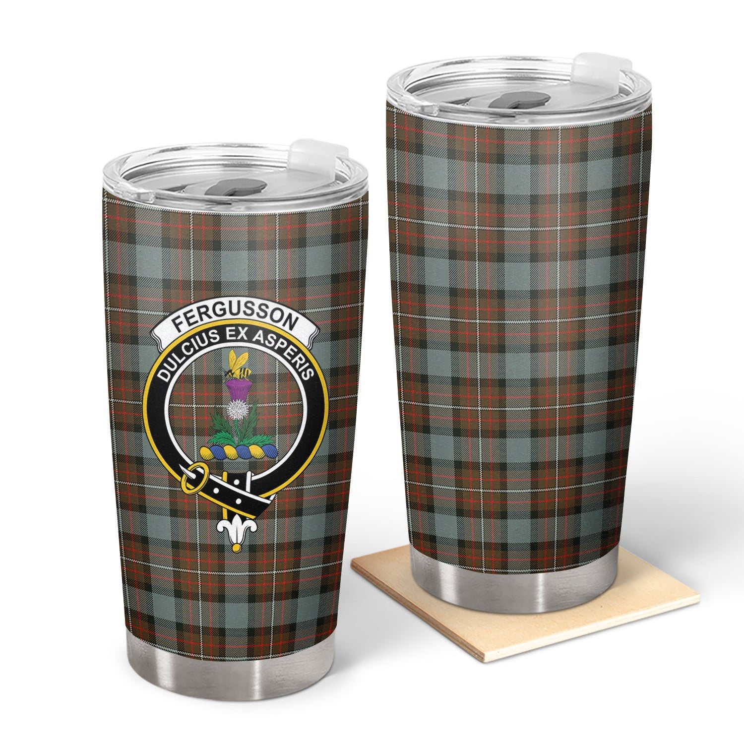 Clan Fergusson Weathered Tartan Crest Tumbler MF80 Clan Fergusson Tartan Today   