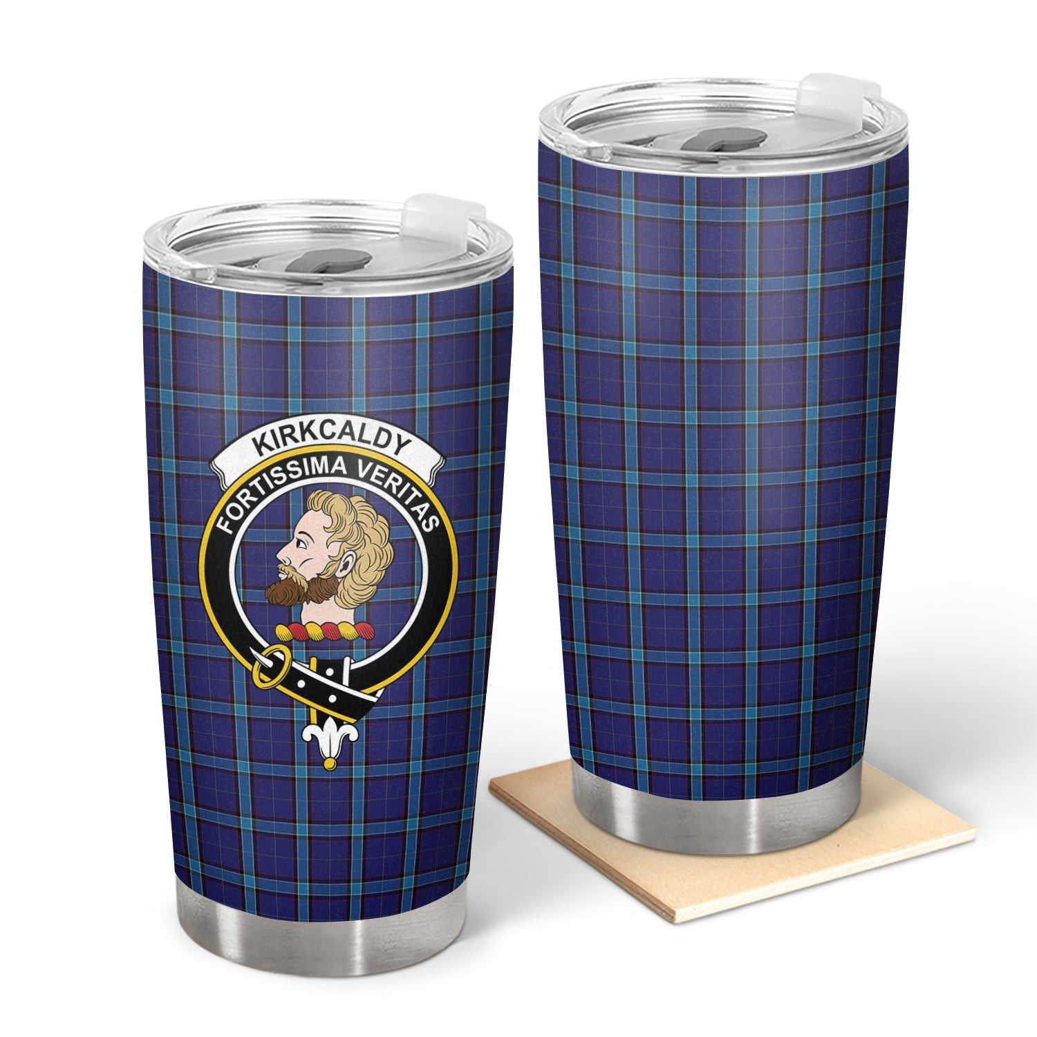 Clan Kirkcaldy Tartan Crest Tumbler CC11 Clan Kirk Tartan Today   