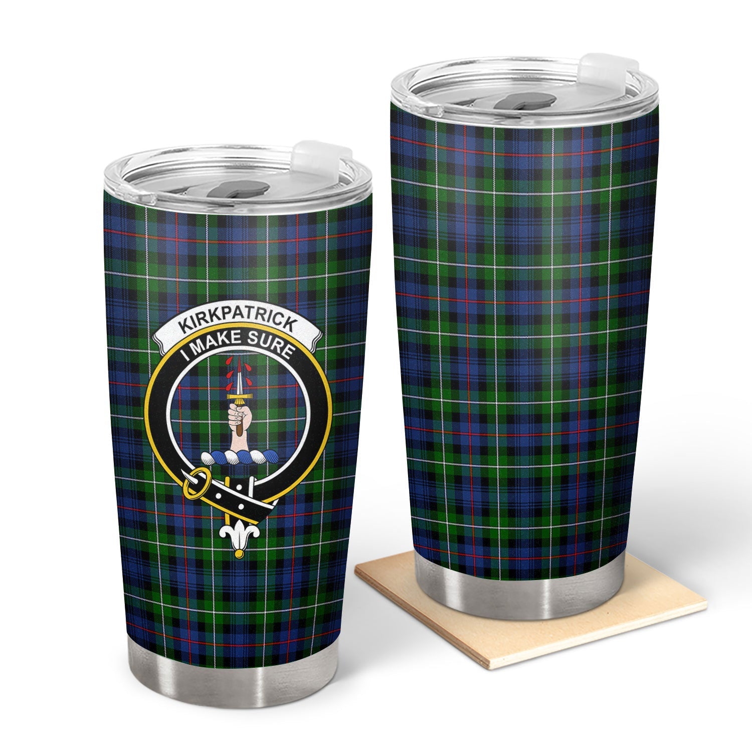 Clan Kirkpatrick Tartan Crest Tumbler CB70 Clan Kirk Tartan Today   