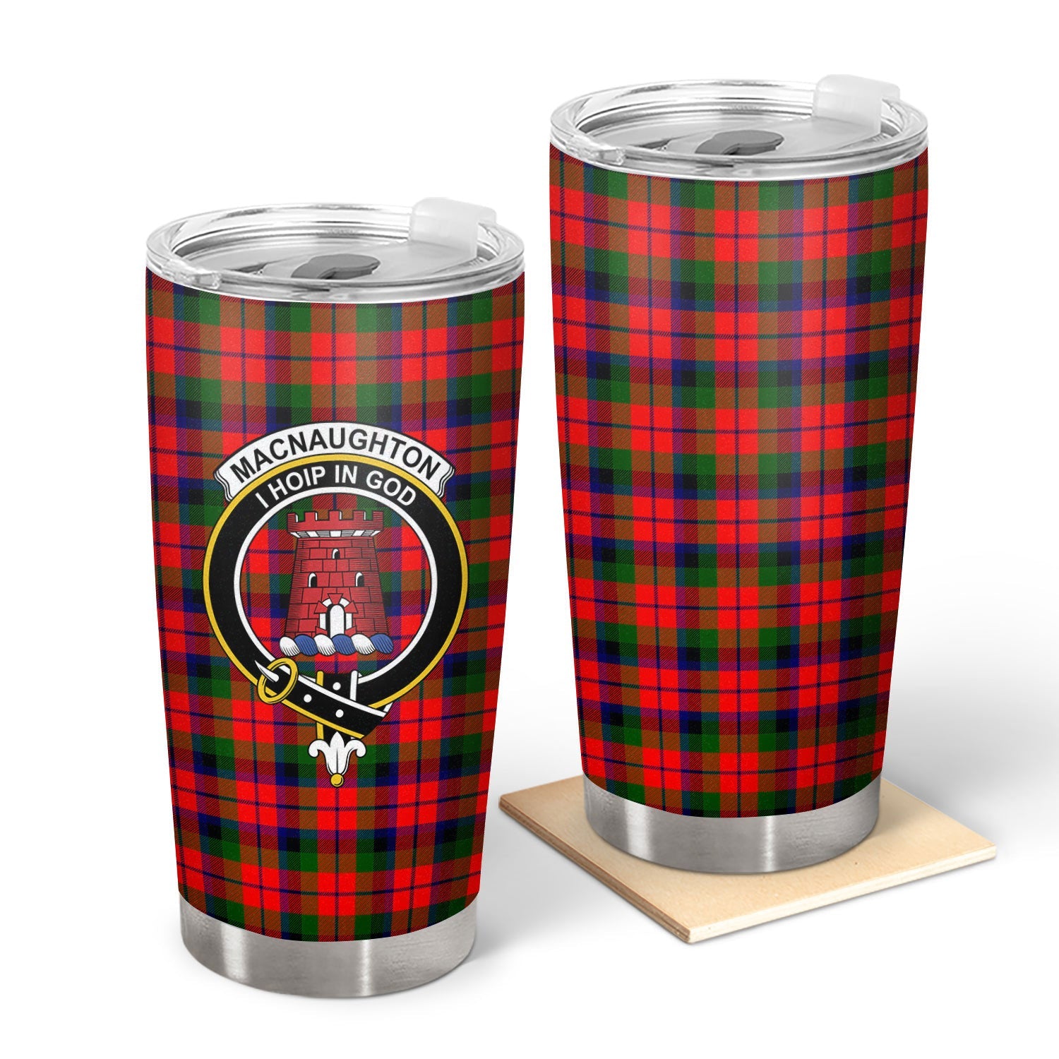 Clan MacNaughton Modern Tartan Crest Tumbler EQ12 Clan MacNaughton Tartan Today   