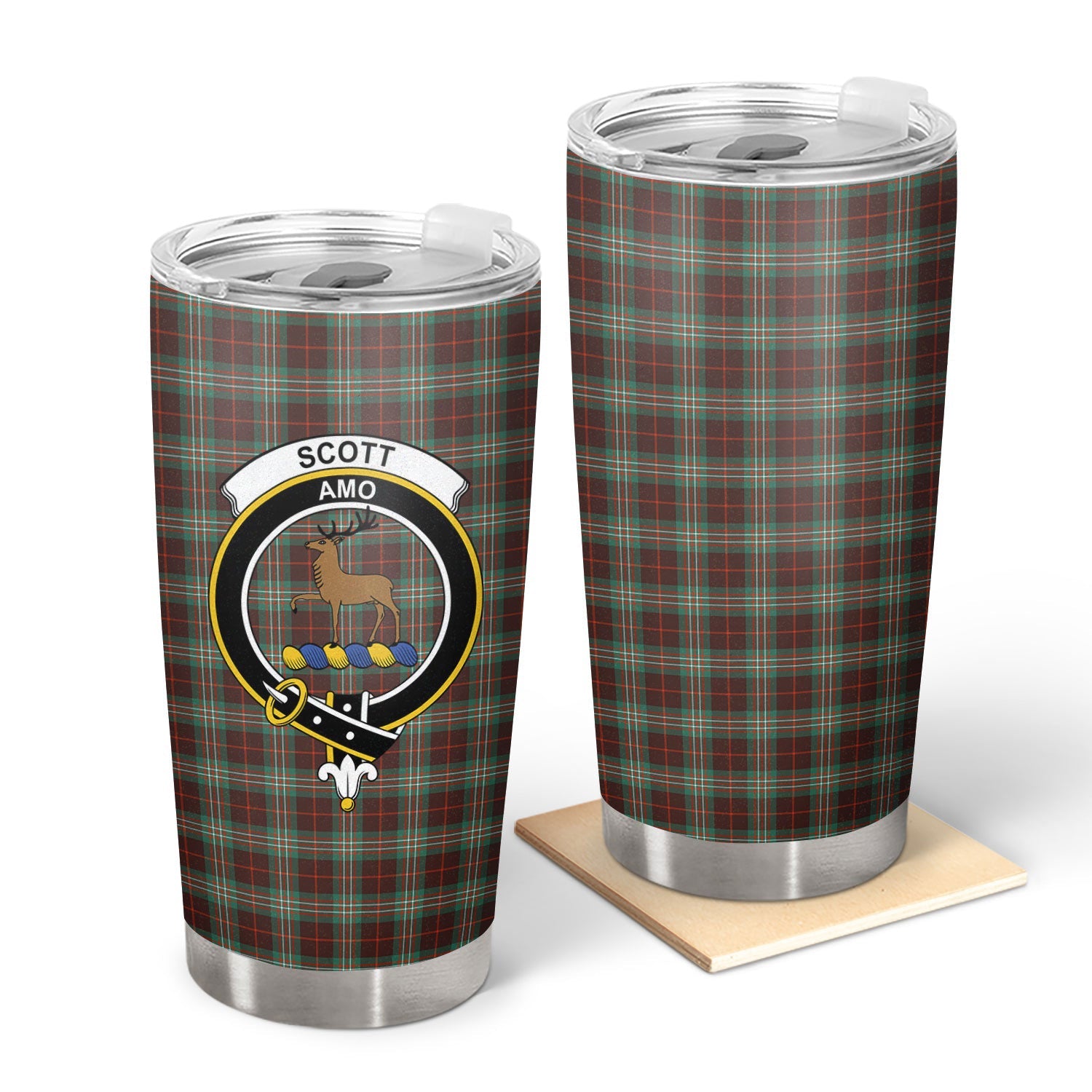 Clan Scott Brown Ancient Tartan Crest Tumbler VC19 Clan Scott (Scott Tartan) Tartan Today   