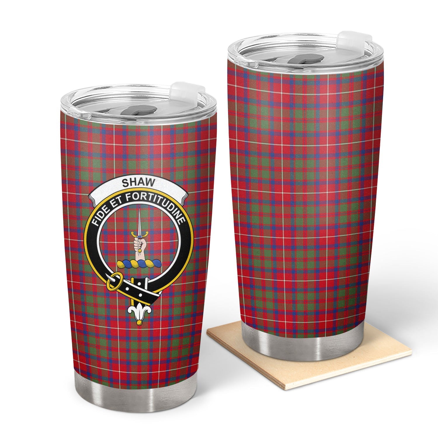 Clan Shaw Red Modern Tartan Crest Tumbler FF71 Clan Shaw Tartan Today   