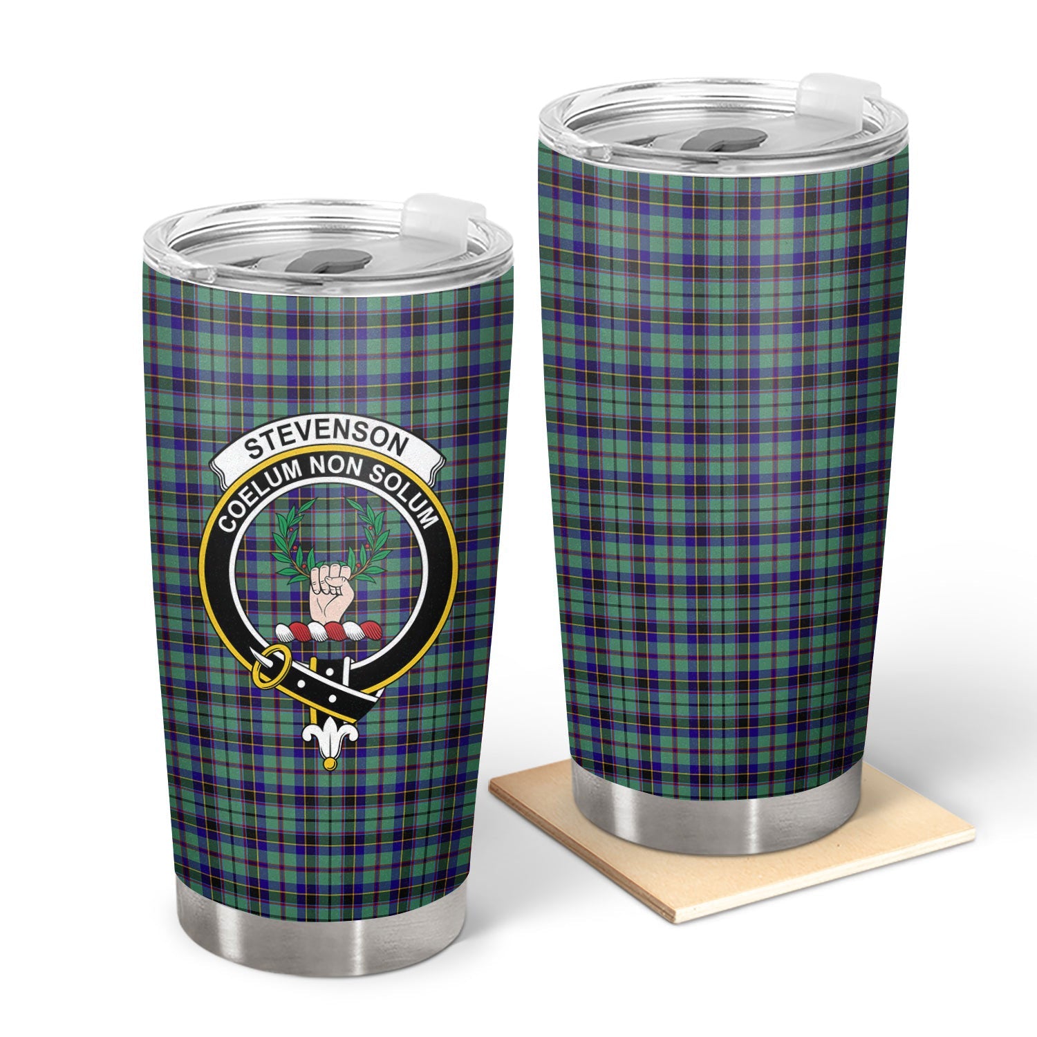 Clan Stevenson Tartan Crest Tumbler HQ81 Clan Stevenson Tartan Today   