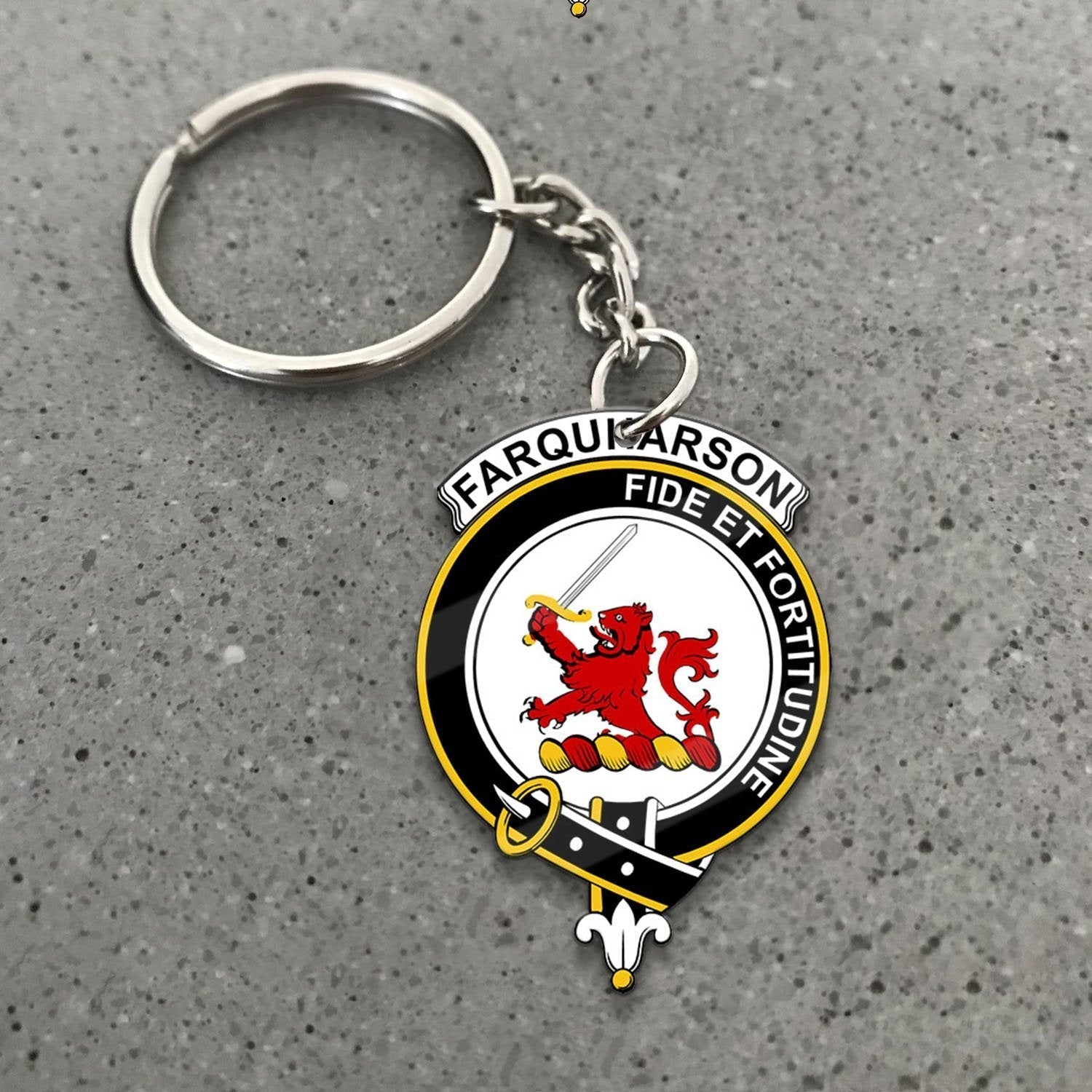 Clan Farquharson Tartan Crest Keychain CP10 Clan Farquharson Tartan Today   