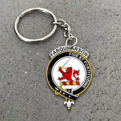 Clan Farquharson Tartan Crest Keychain CP10 Clan Farquharson Tartan Today   