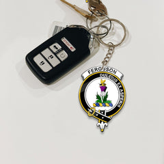 Clan Ferguson Tartan Crest Keychain UT94 Clan Hall Tartan Today   