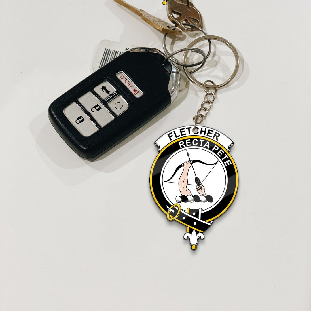 Clan Fletcher Tartan Crest Keychain ZB47 Clan Fletcher Tartan Today   