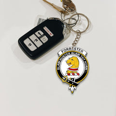 Clan Forrester Tartan Crest Keychain JG85 Clan Forrester Tartan Today   