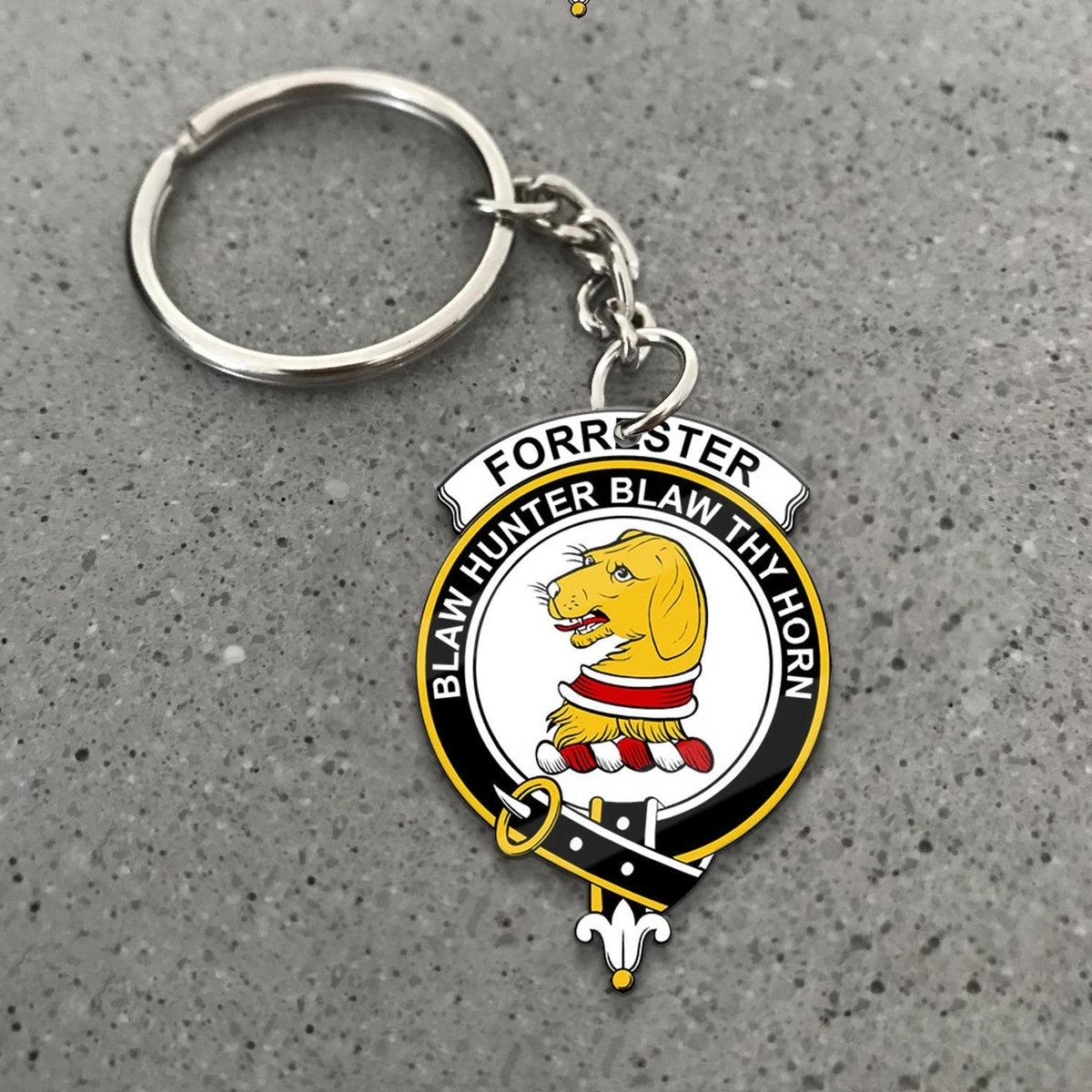 Clan Forrester Tartan Crest Keychain JG85 Clan Forrester Tartan Today   