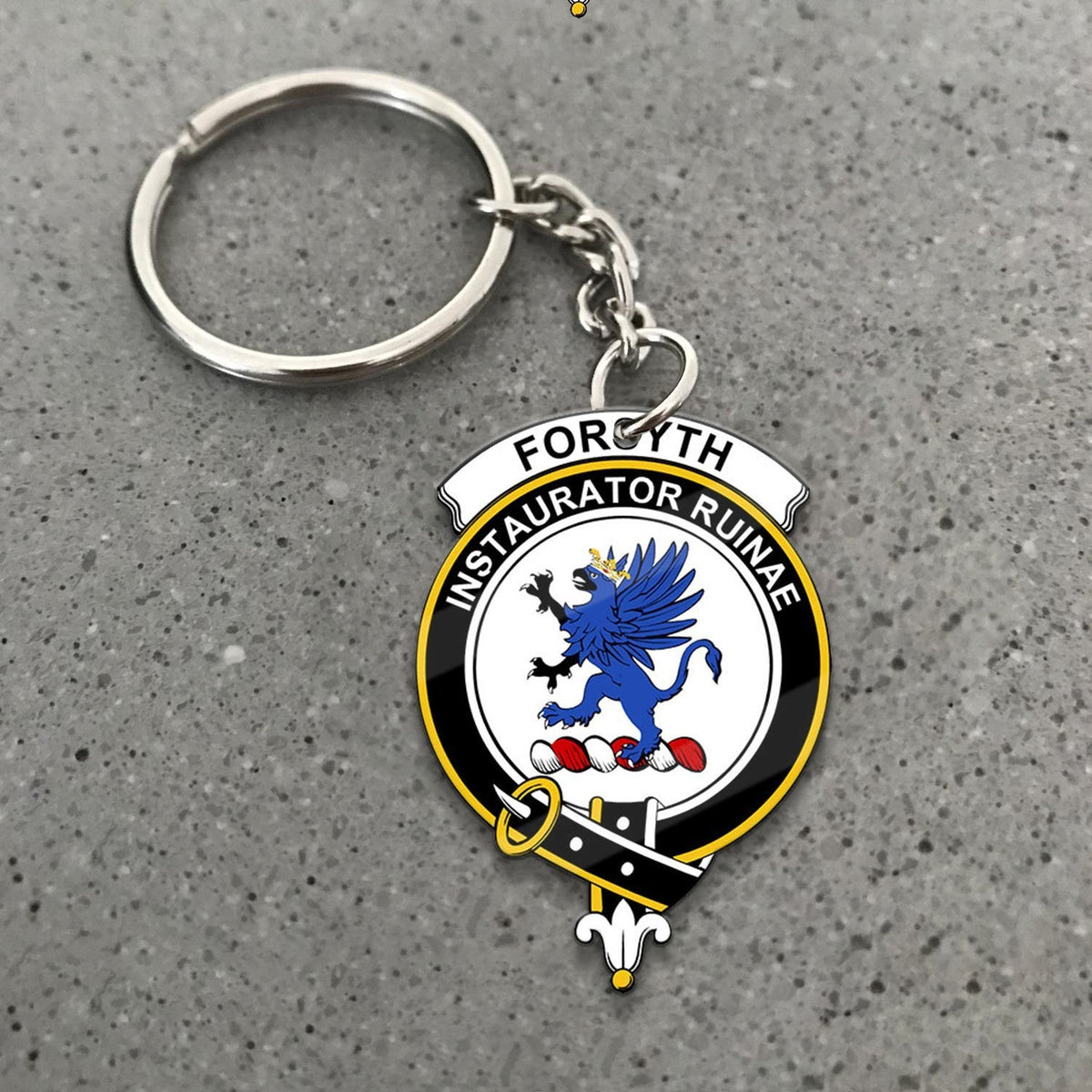 Clan Forsyth Tartan Crest Keychain OJ30 Clan Forsyth Tartan Today   