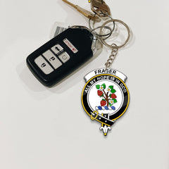 Clan Fraser Tartan Crest Keychain AZ11 Clan Fraser Tartan Today   