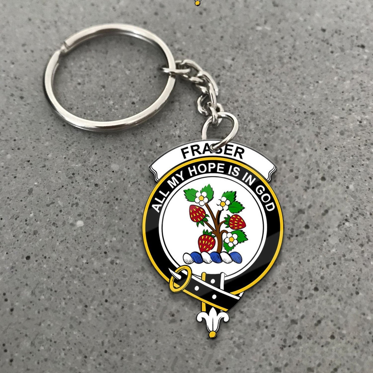 Clan Fraser Tartan Crest Keychain AZ11 Clan Fraser Tartan Today   