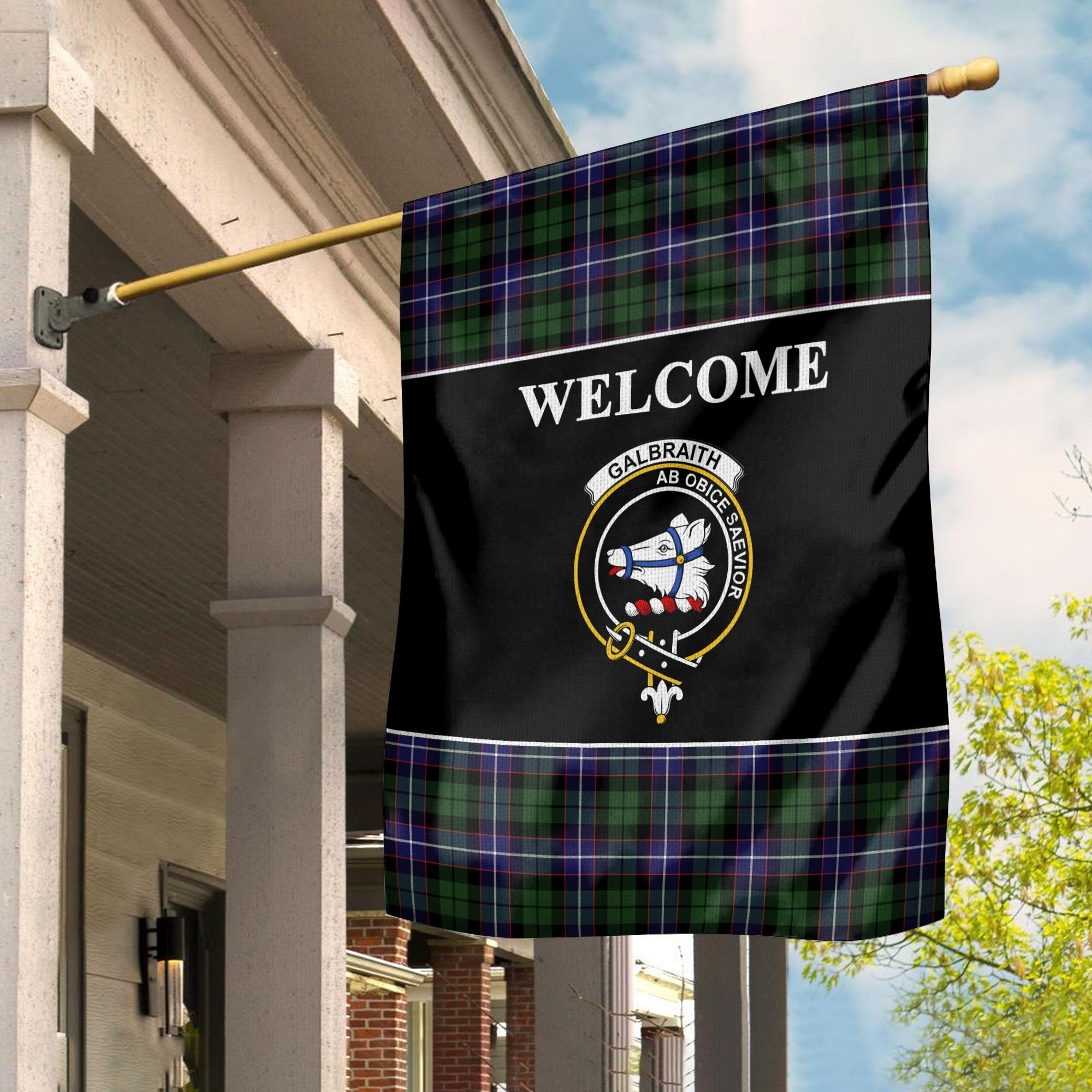 Clan Galbraith Tartan Crest Black Garden Flag MF44 Clan Rait Tartan Today   