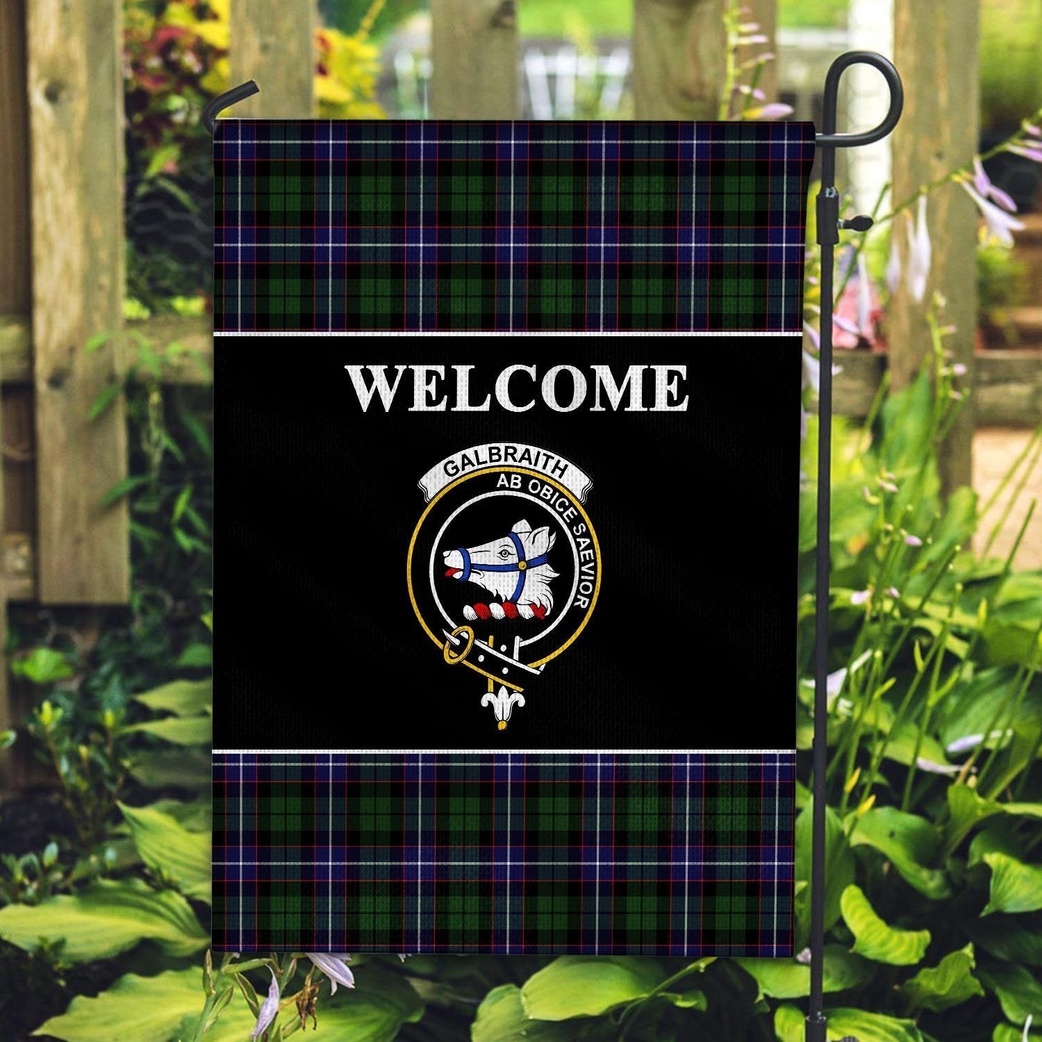 Clan Galbraith Tartan Crest Black Garden Flag MF44 Clan Rait Tartan Today   