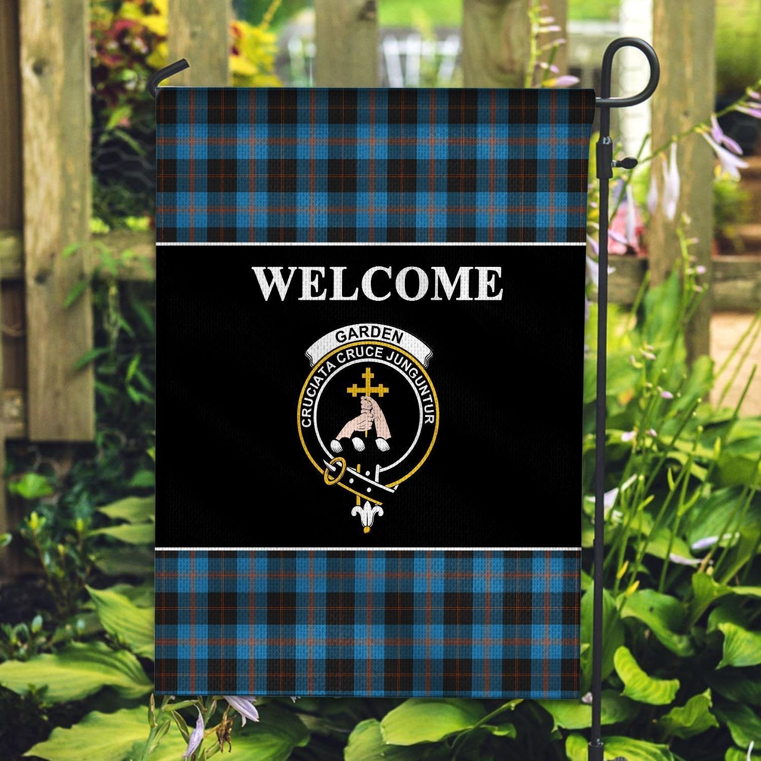 Clan Garden Tartan Crest Black Garden Flag AR89 Garden Tartan (Clan Garden) Tartan Today   