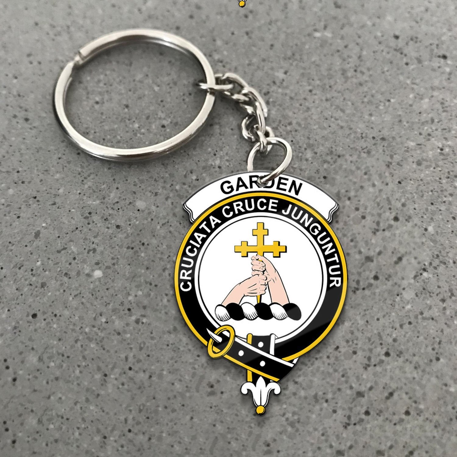 Clan Garden Tartan Crest Keychain TM58 Garden Tartan (Clan Garden) Tartan Today   