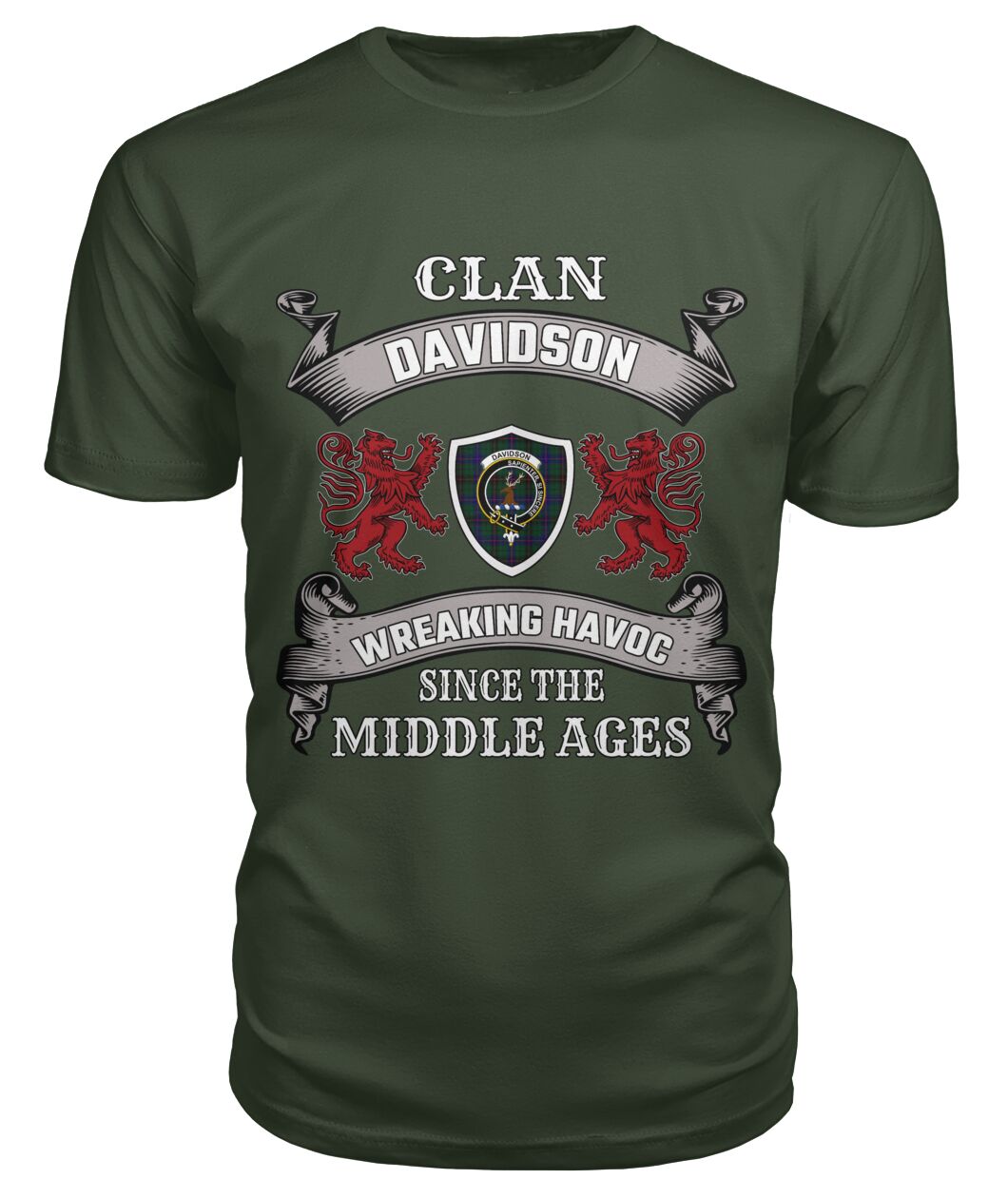 Clan Davidson Family Tartan 2D T-shirt CD16 Davidson Tartan Clan Tartan T-Shirt City Green S Davidson Tartan Clan