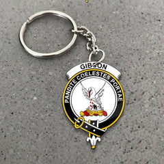 Clan Gibson Tartan Crest Keychain NN96 Clan Hall Tartan Today   