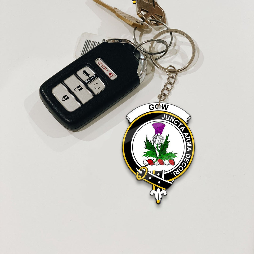 Clan Gow (of Skeoch) Tartan Crest Keychain WW96 Clan Gow Tartan Today   