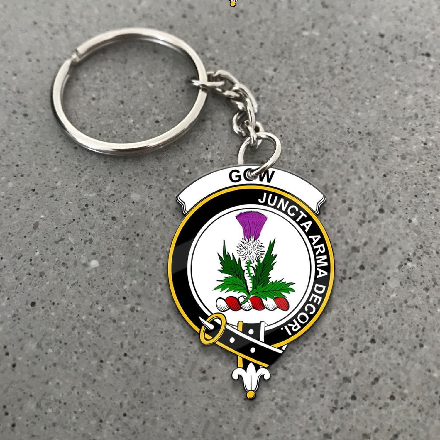 Clan Gow (of Skeoch) Tartan Crest Keychain WW96 Clan Gow Tartan Today   