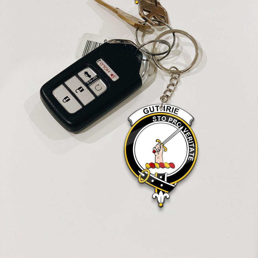 Clan Guthrie Tartan Crest Keychain XA28 Clan Guthrie Tartan Today   