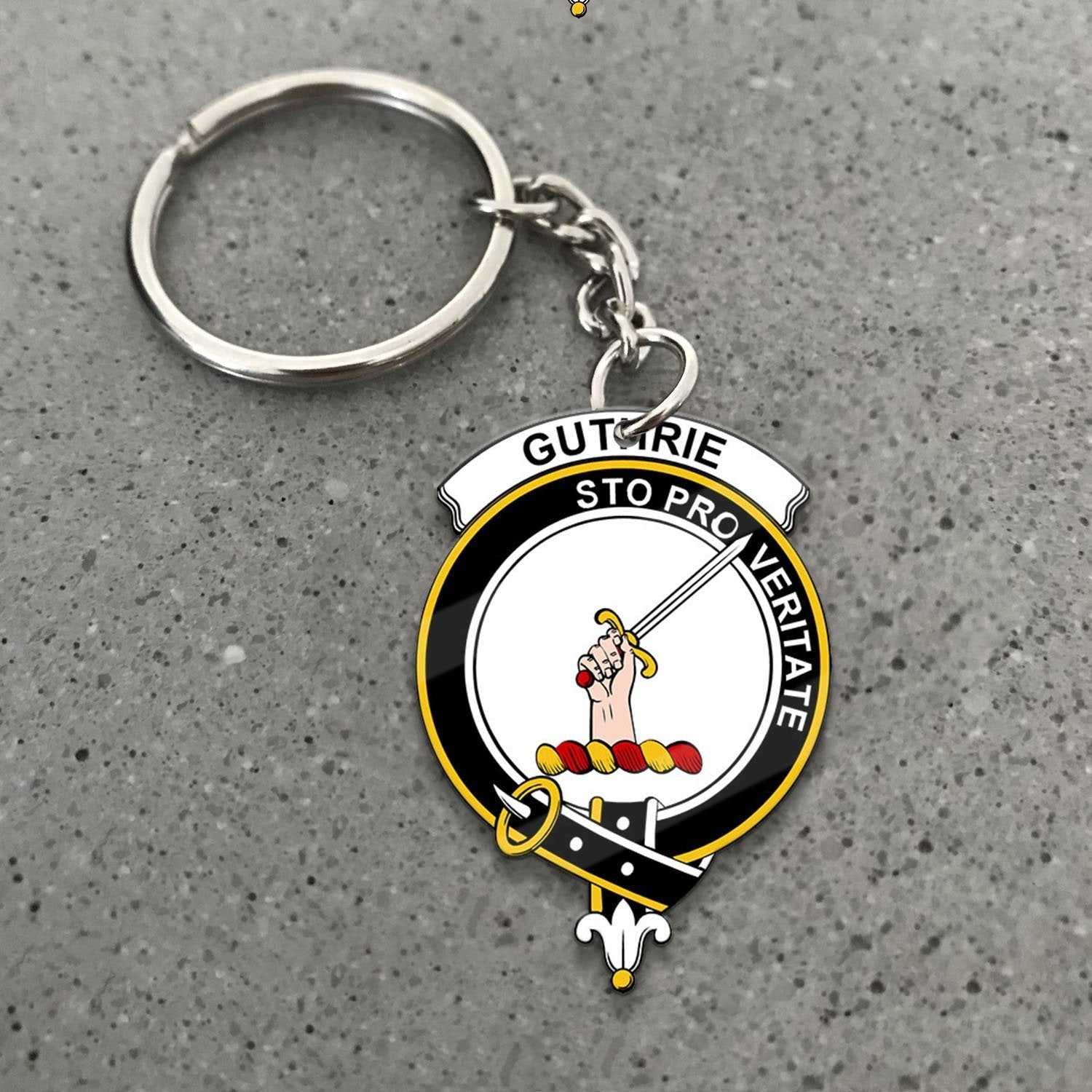 Clan Guthrie Tartan Crest Keychain XA28 Clan Guthrie Tartan Today   