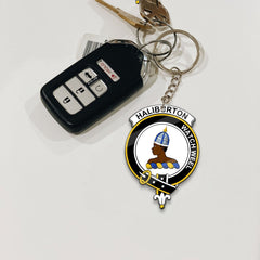 Clan Haliburton Tartan Crest Keychain AL96 Clan Haliburton Tartan Today   