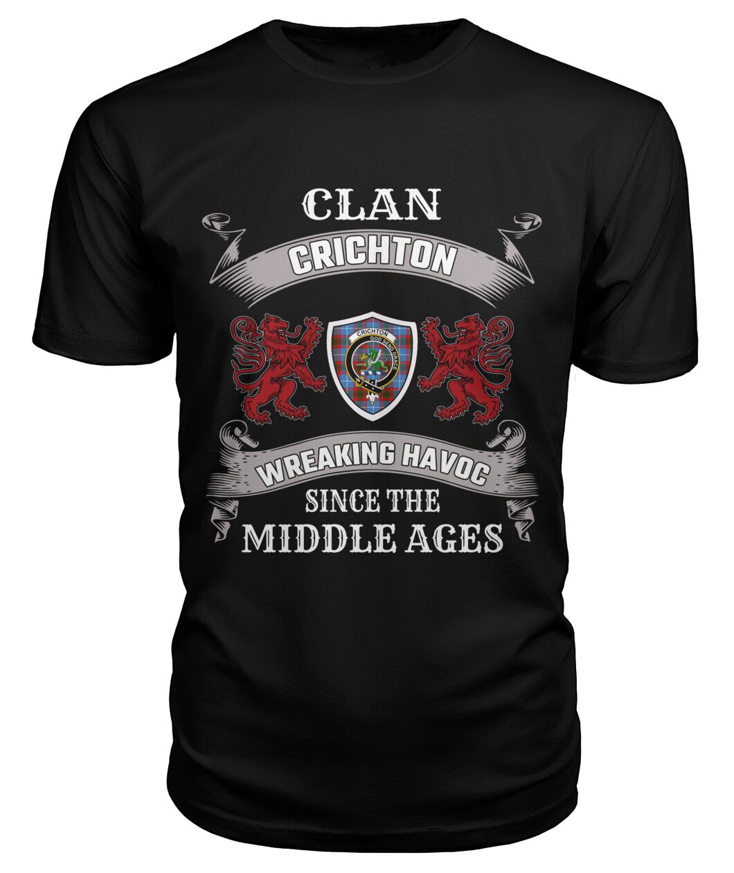 Clan Crichton Family Tartan 2D T-ShirtVE94 Crichton Tartan 2D T-Shirt Tartan T-Shirt Black S Crichton Tartan 2D T-Shirt