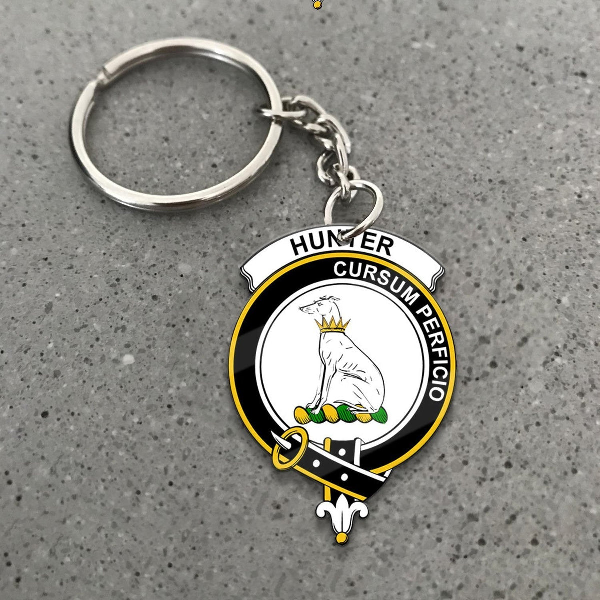 Clan Hunter Tartan Crest Keychain AR76 Clan Hunter Tartan Today   