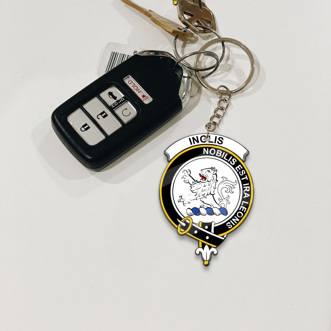 Clan Inglis Tartan Crest Keychain PP68 Clan Inglis Tartan Today   