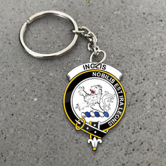 Clan Inglis Tartan Crest Keychain PP68 Clan Inglis Tartan Today   