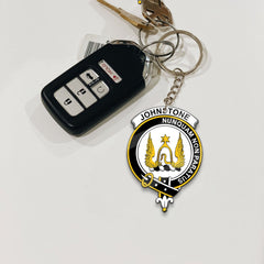 Clan Johnstone Tartan Crest Keychain EO57 Clan Johnstone Tartan Today   