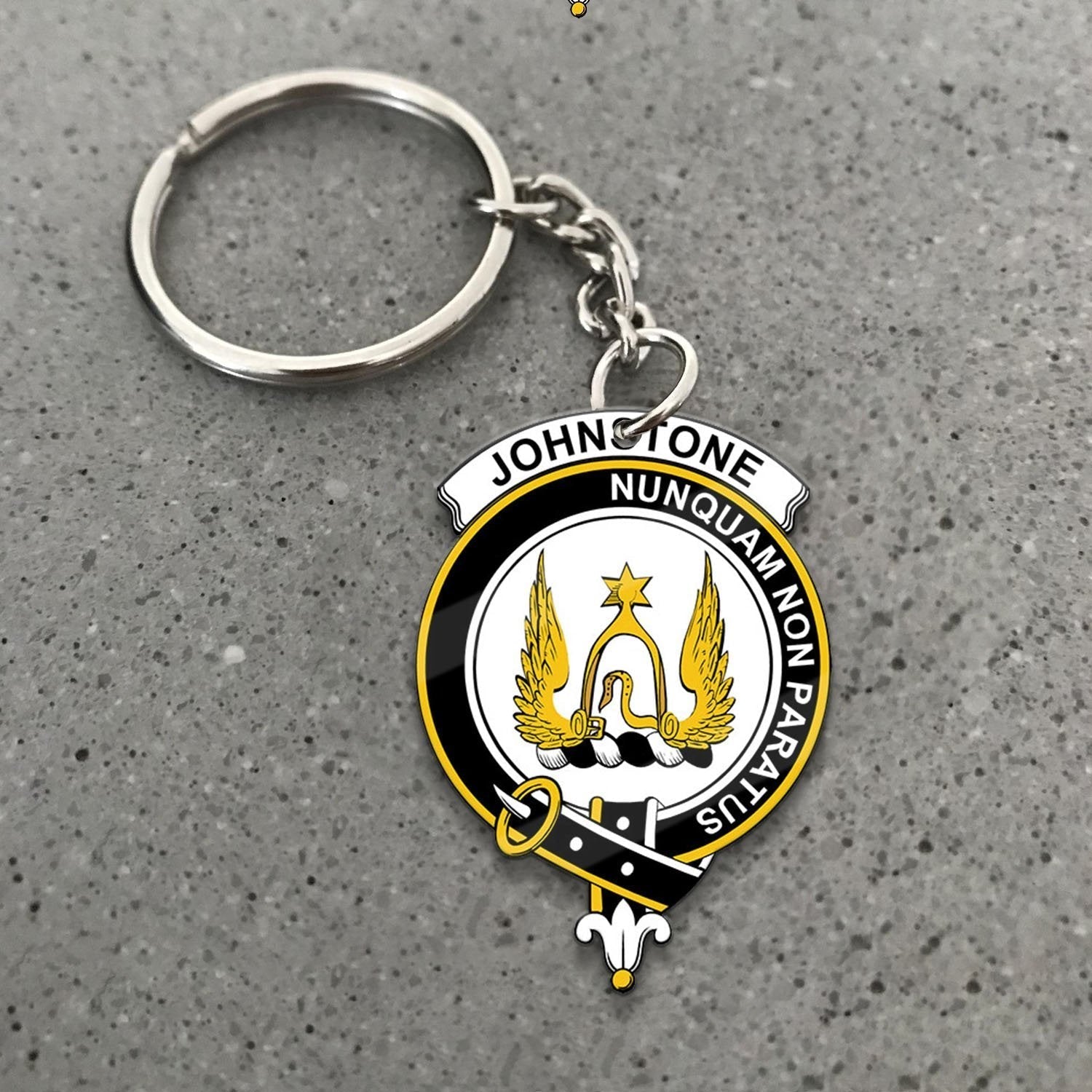 Clan Johnstone Tartan Crest Keychain EO57 Clan Johnstone Tartan Today   