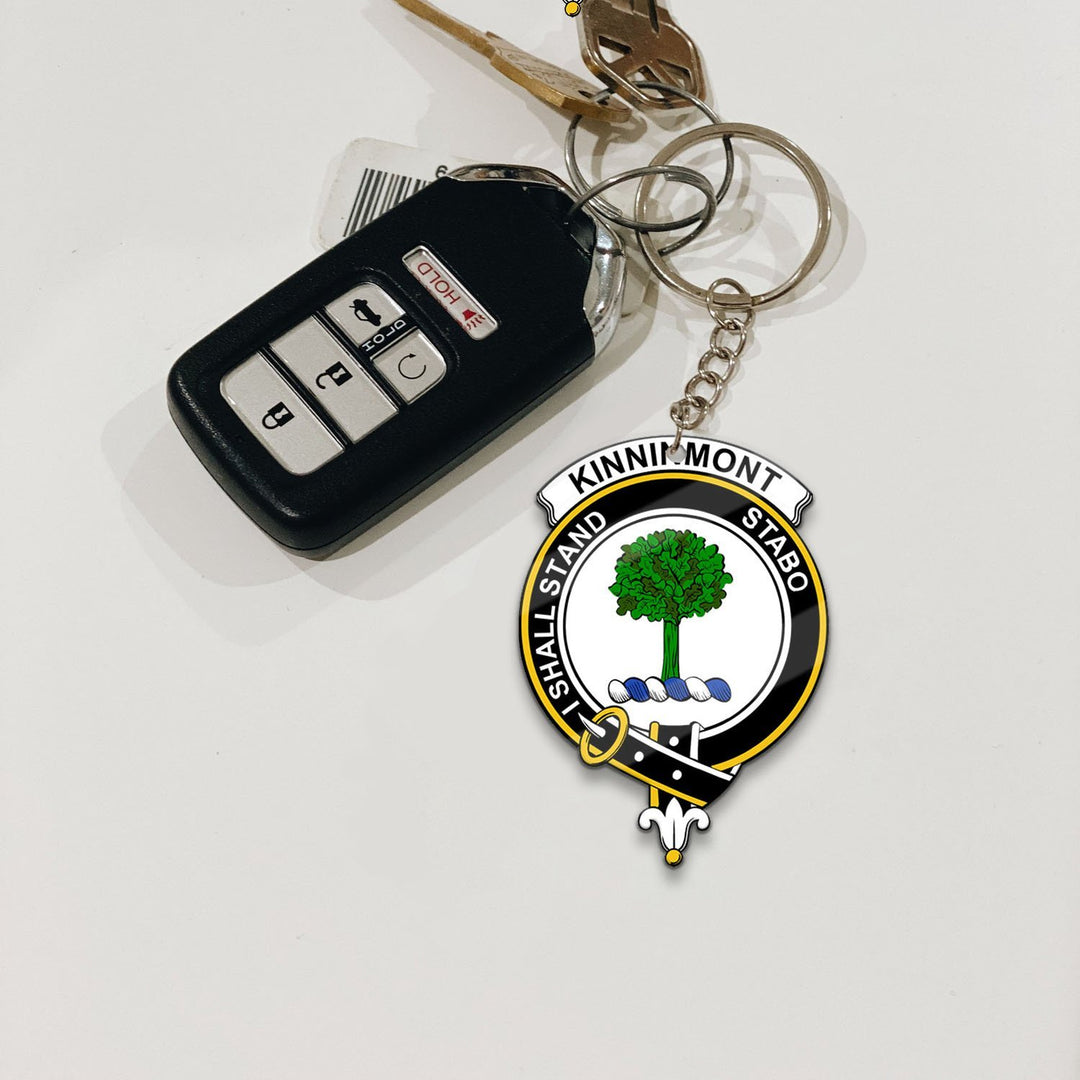 Clan Kinninmont Tartan Crest Keychain WD24 Clan Hall Tartan Today   