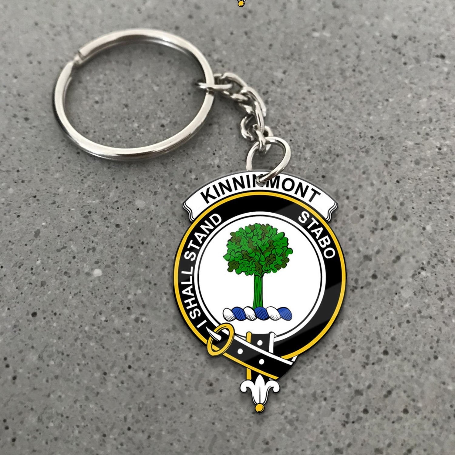 Clan Kinninmont Tartan Crest Keychain WD24 Clan Hall Tartan Today   