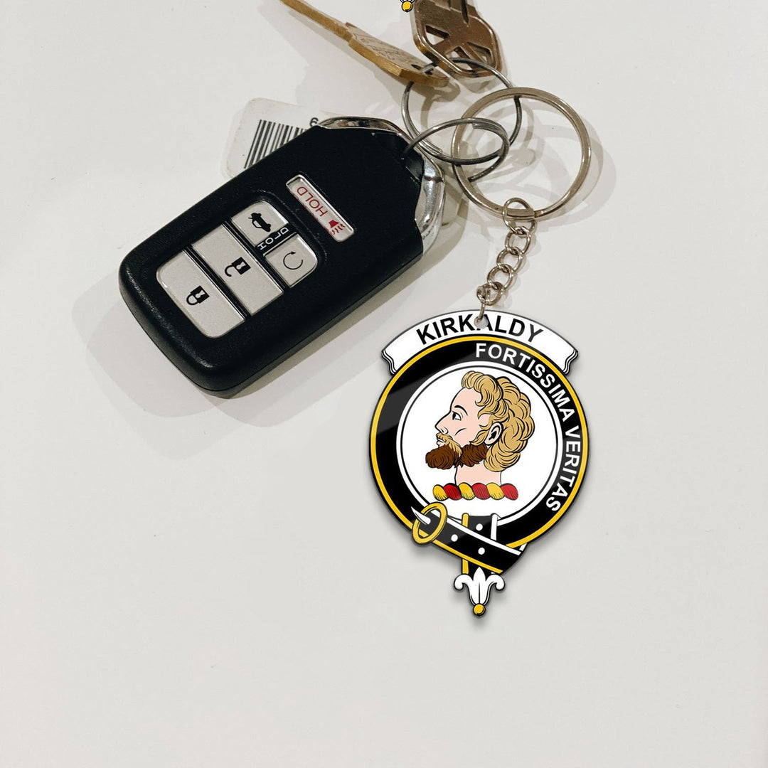 Clan Kirkaldy Tartan Crest Keychain DH26 Clan Kirk Tartan Today   