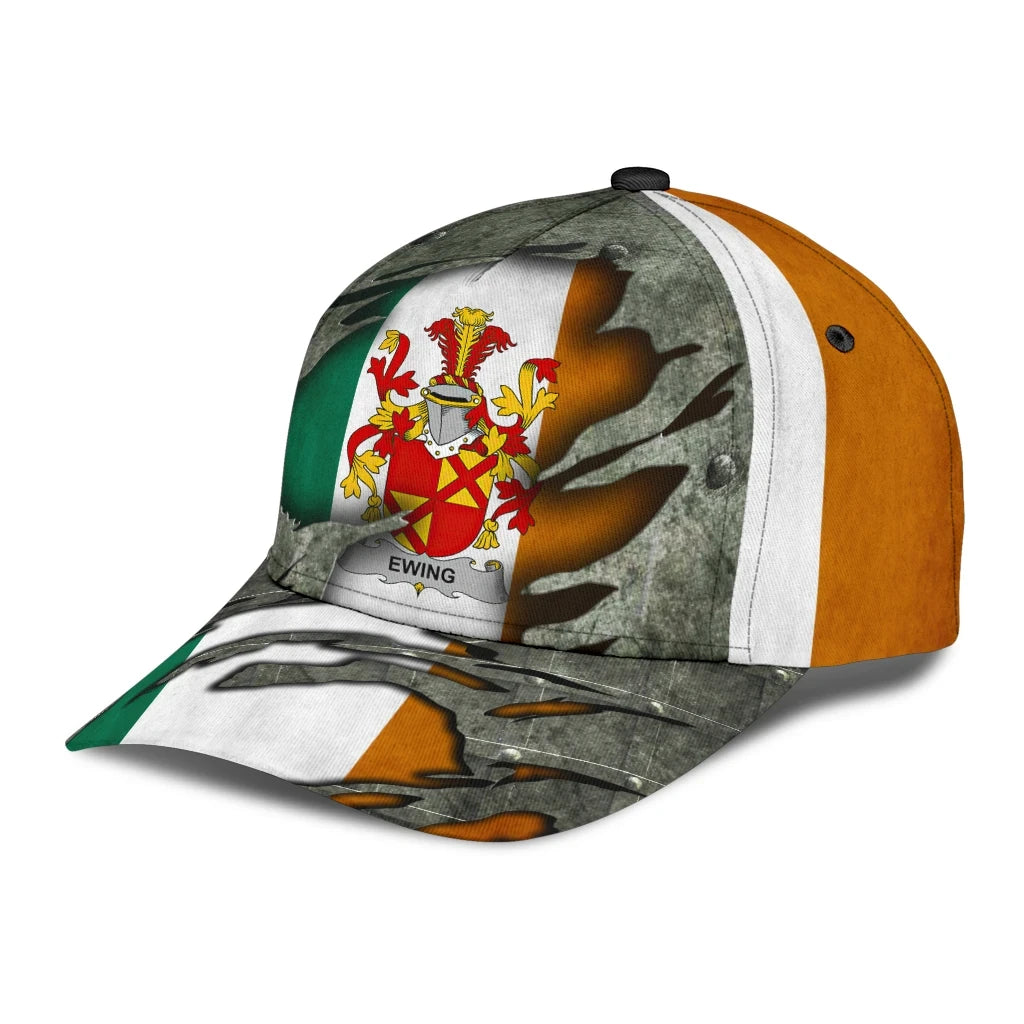 Clan Ewing Coat Of Arms - Irish Family Crest Classic Cap PX52 Ewing Coat Of Arms Irish Cap   