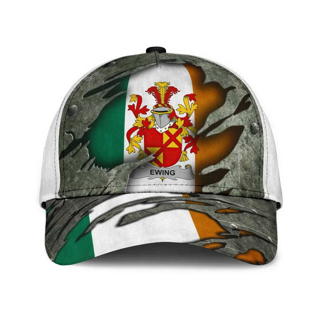 Clan Ewing Coat Of Arms - Irish Family Crest Classic Cap PX52 Ewing Coat Of Arms Irish Cap   