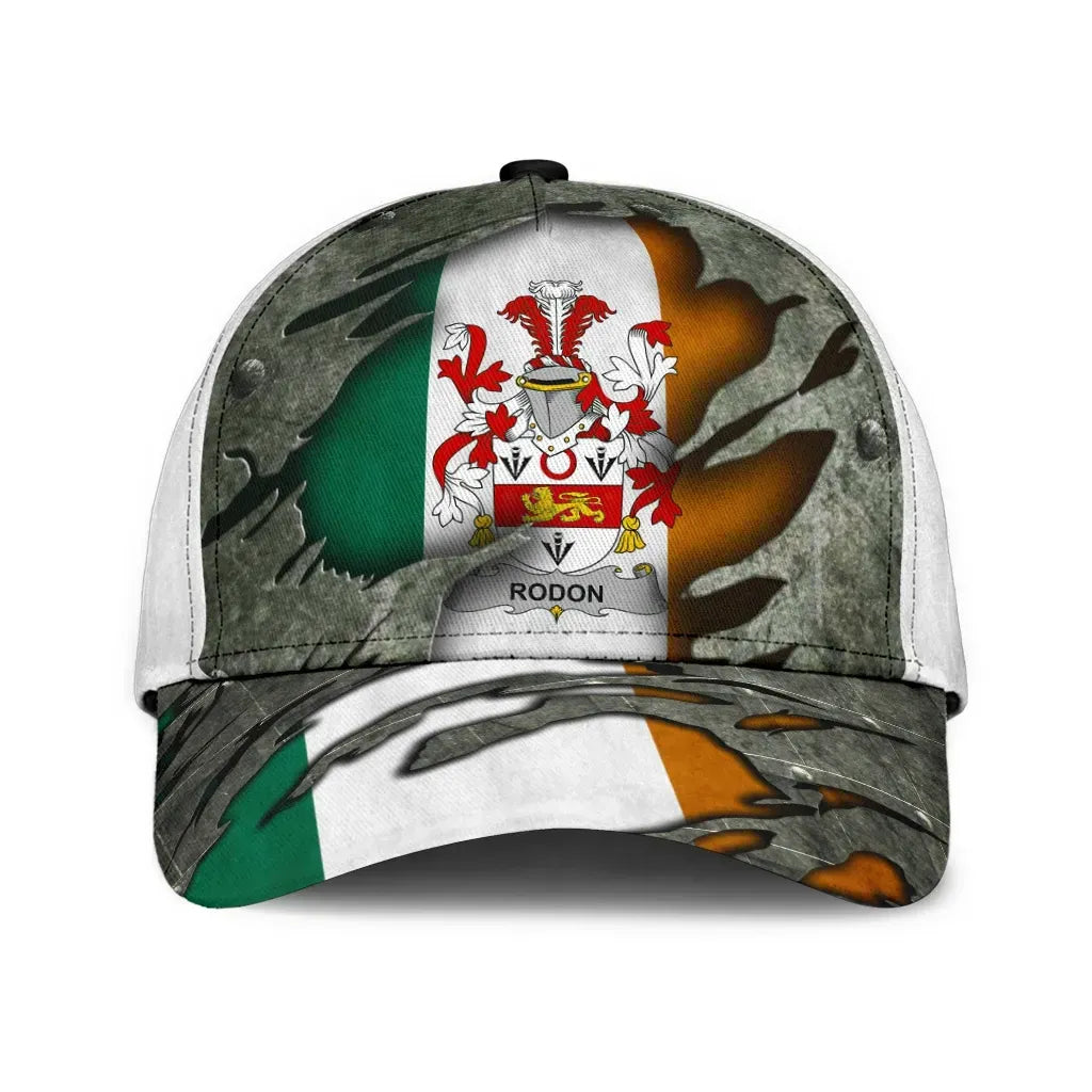 Clan Rodon Coat Of Arms - Irish Family Crest Classic Cap BS52 Rodon Coat Of Arms Irish Cap   