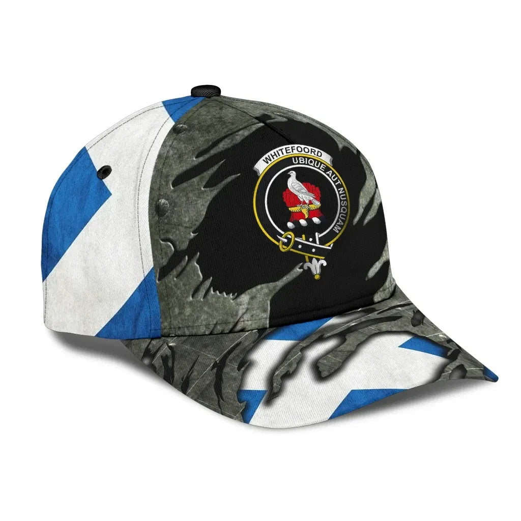 Clan Whitefoord Tartan Crest Classic Cap RK58 Whitefoord Tartan Tartan Cap   