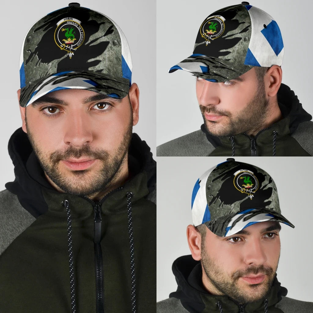 Clan Seton Tartan Crest Classic Cap UT27 Seton Tartan Tartan Cap   